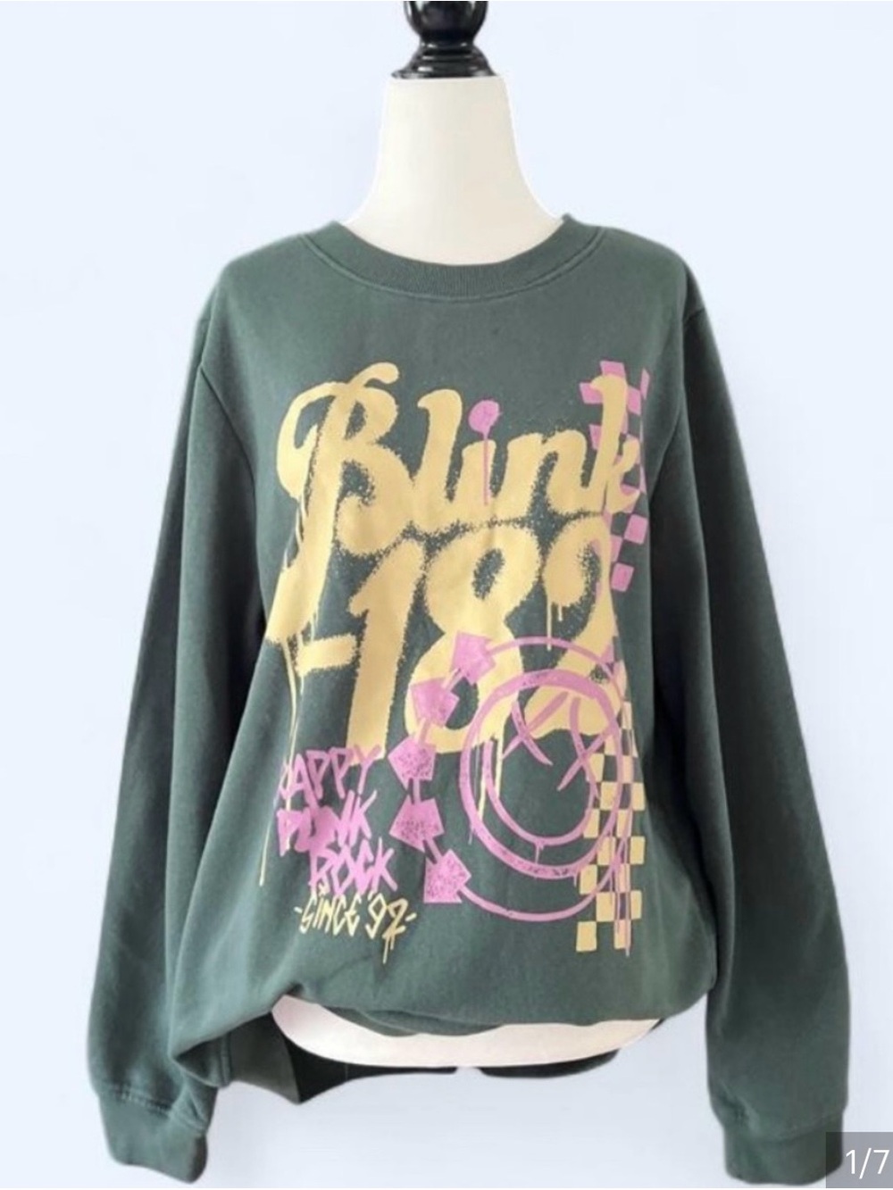 Blink 182 Official Band Merch 2024 Graphic Crewneck Sweatshirt